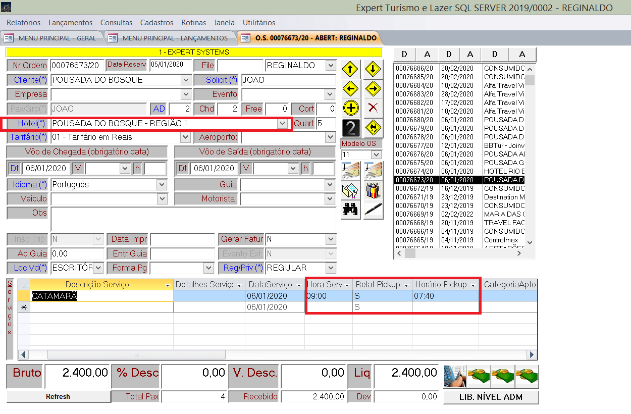 0020-lancamento-de-venda-ou-reserva-horario-do-servico-e-horario-do-pickup-sistema-receptivo-expert Lançamento de venda ou reserva