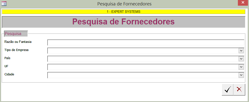 Pesquisa de fornecedores Pesquisa de fornecedores