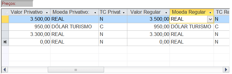 Continuação dos valores