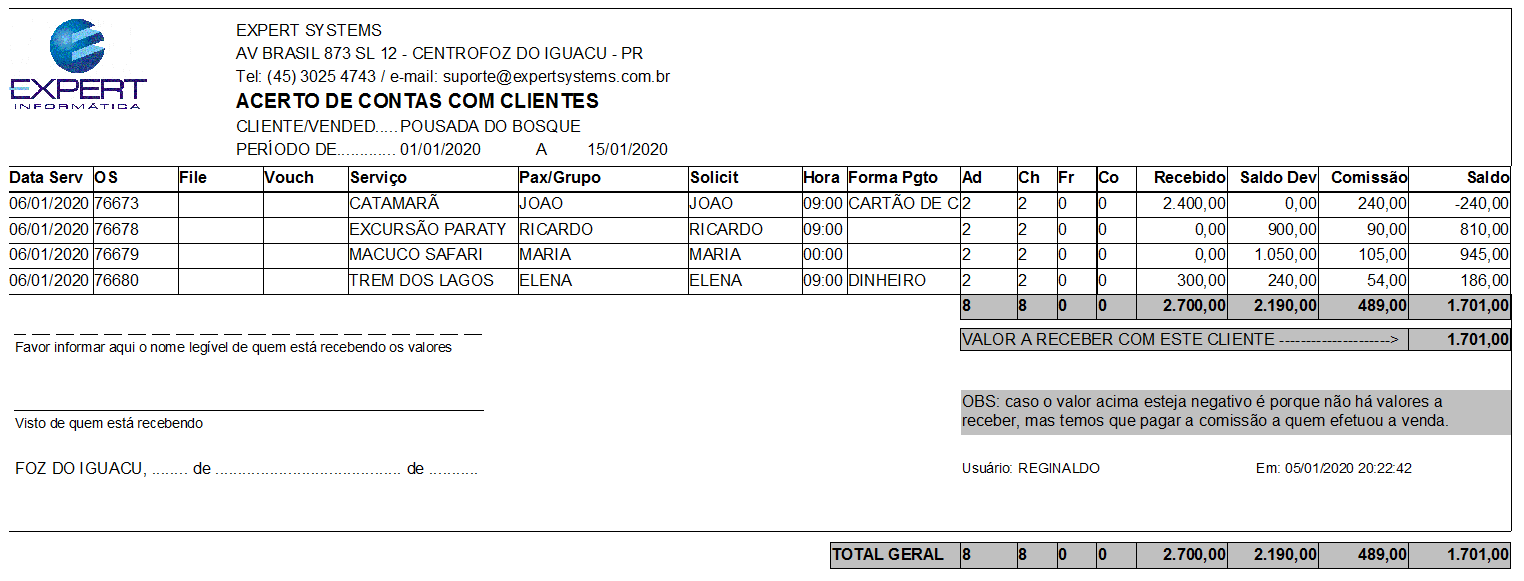 comissoes-e-pousadas-0040-acerto-de-contas-com-clientes-relatorio-para-pagamento-de-pousadas-sistema-turismo-receptivo-expert Relatório de acerto de conta con clientes