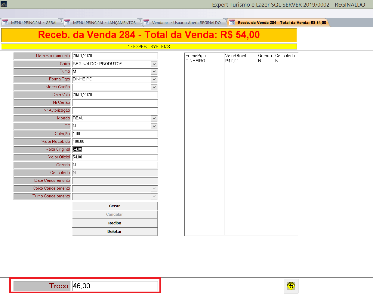 sistema-turismo-receptivo-0040-recebimento-da-venda-com-calculo-de-troco Recebimento de venda com cálculo de troco